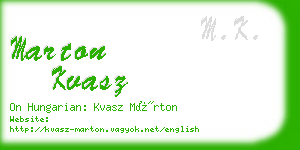 marton kvasz business card